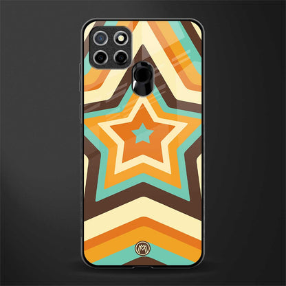 y2k orange brown stars glass case for realme narzo 20 image