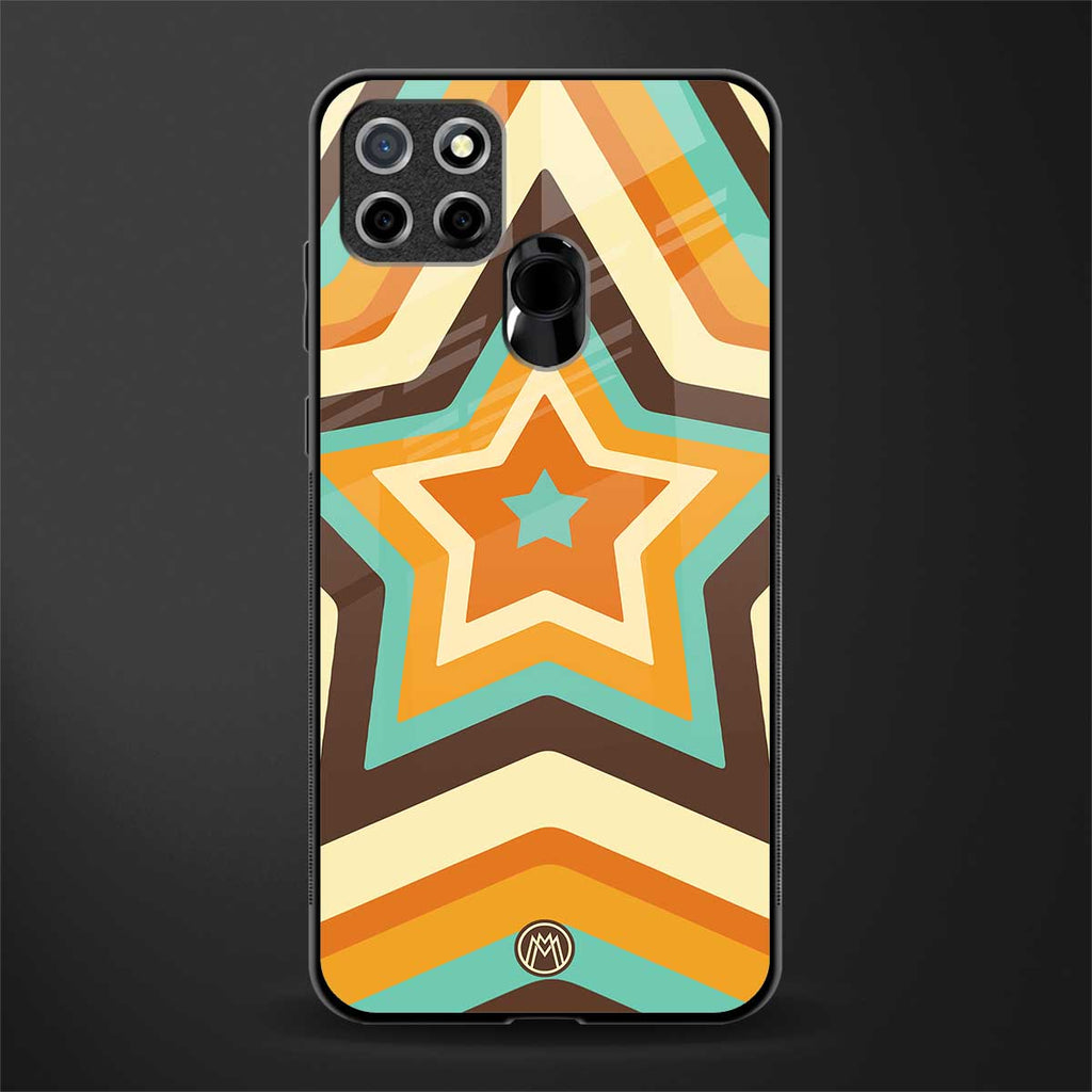 y2k orange brown stars glass case for realme narzo 30a image