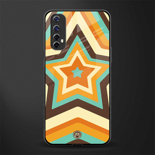 y2k orange brown stars glass case for realme 7 image