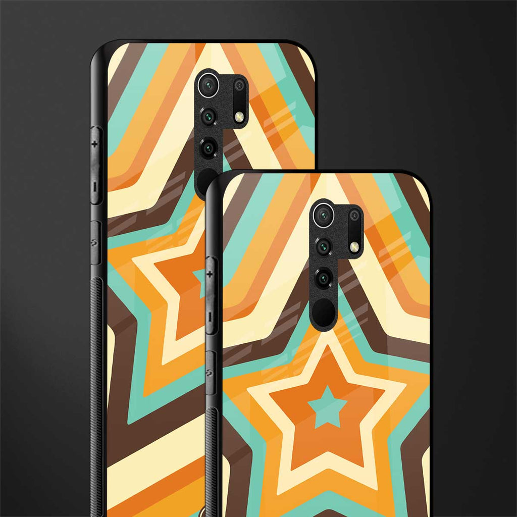 y2k orange brown stars glass case for redmi 9 prime image-2