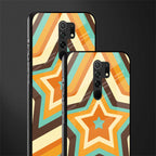 y2k orange brown stars glass case for redmi 9 prime image-2