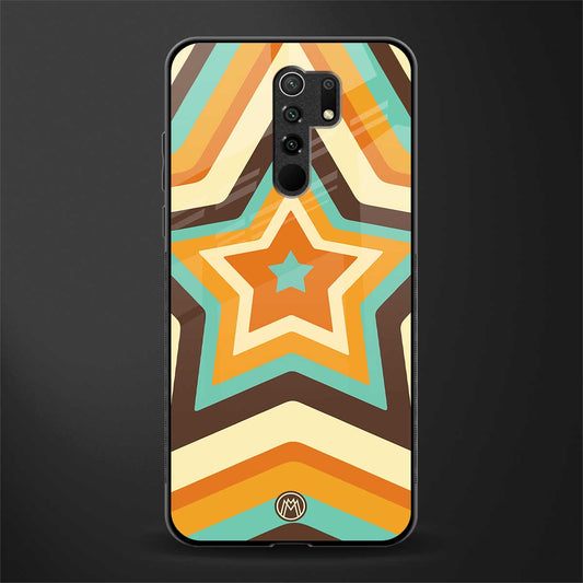 y2k orange brown stars glass case for redmi 9 prime image