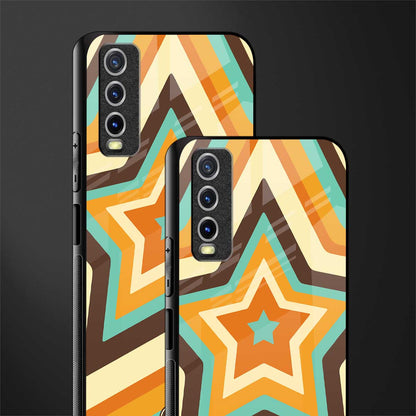 y2k orange brown stars glass case for vivo y12g image-2