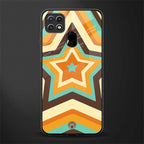 y2k orange brown stars glass case for oppo a15 image