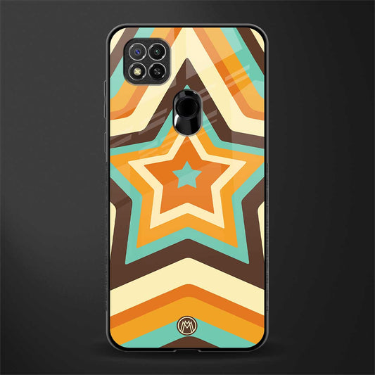 y2k orange brown stars glass case for poco c31 image