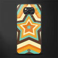 y2k orange brown stars glass case for poco x3 image