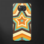 y2k orange brown stars glass case for poco x3 image