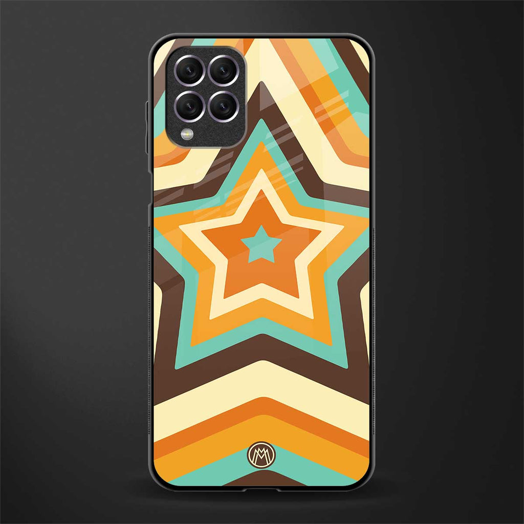 y2k orange brown stars glass case for samsung galaxy f62 image