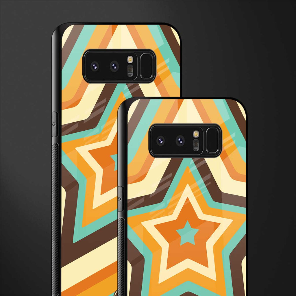 y2k orange brown stars glass case for samsung galaxy note 8 image-2
