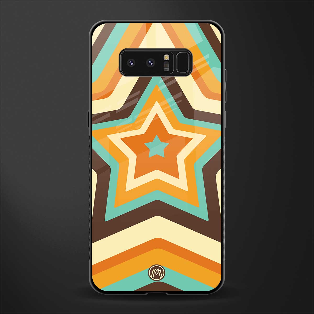 y2k orange brown stars glass case for samsung galaxy note 8 image