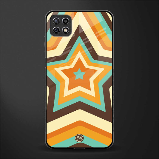y2k orange brown stars glass case for samsung galaxy a22 5g image