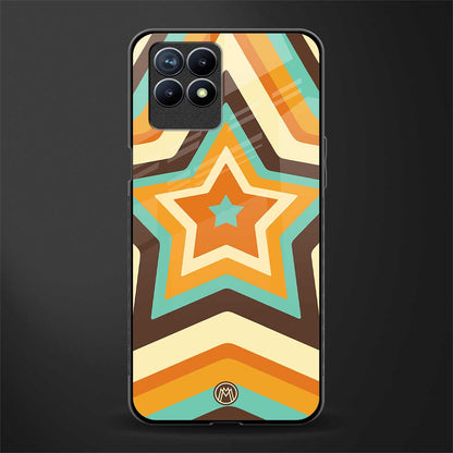 y2k orange brown stars glass case for realme 8i image