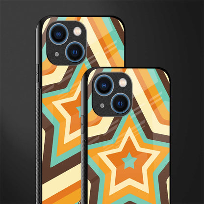 y2k orange brown stars glass case for iphone 13 mini image-2