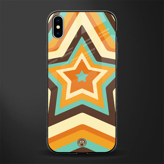 y2k orange brown stars glass case for iphone xs max image