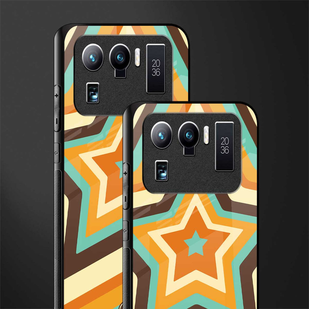 y2k orange brown stars glass case for mi 11 ultra 5g image-2