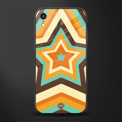 y2k orange brown stars glass case for iphone xr image