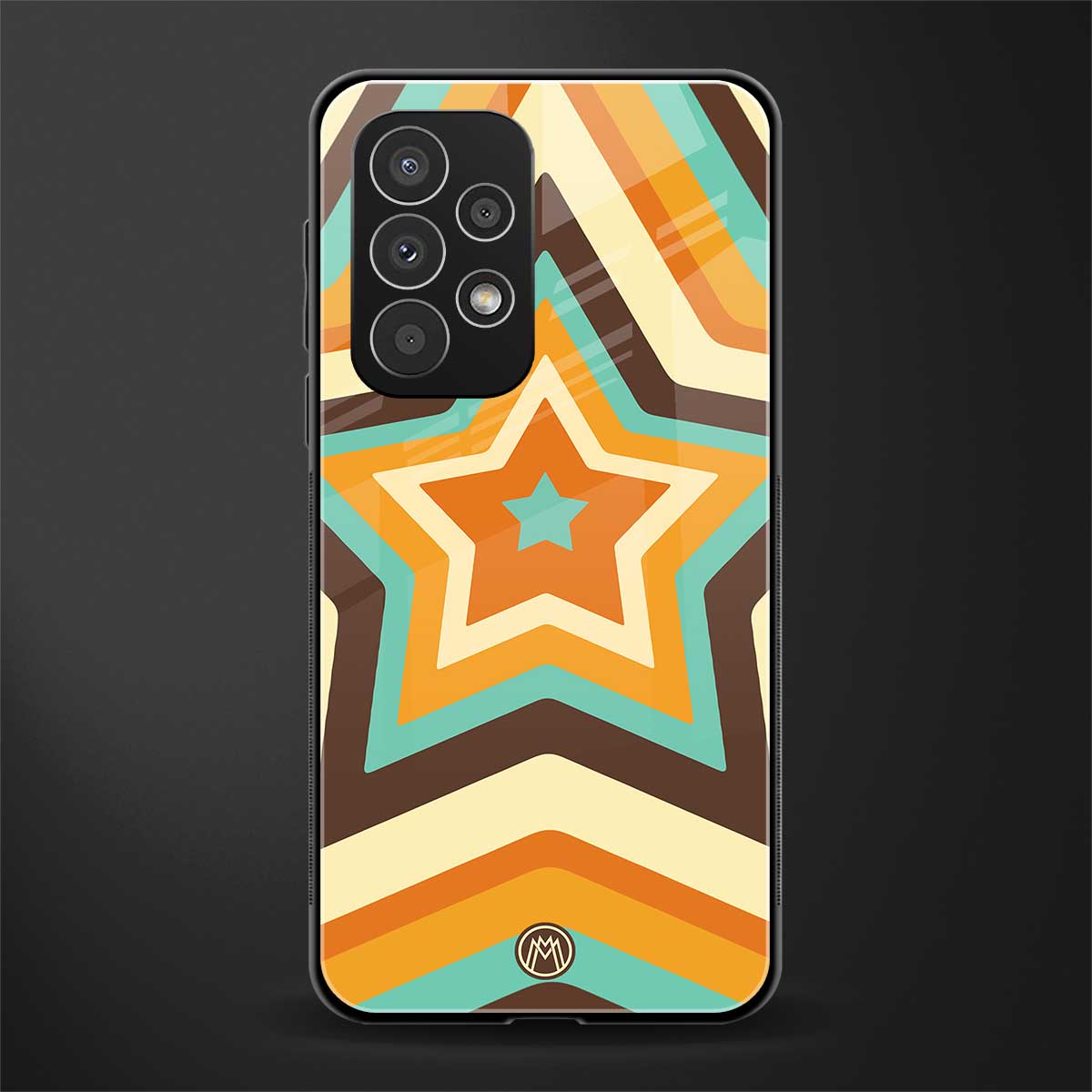 y2k orange brown stars back phone cover | glass case for samsung galaxy a23