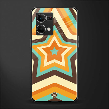 y2k orange brown stars back phone cover | glass case for oppo f21 pro 4g