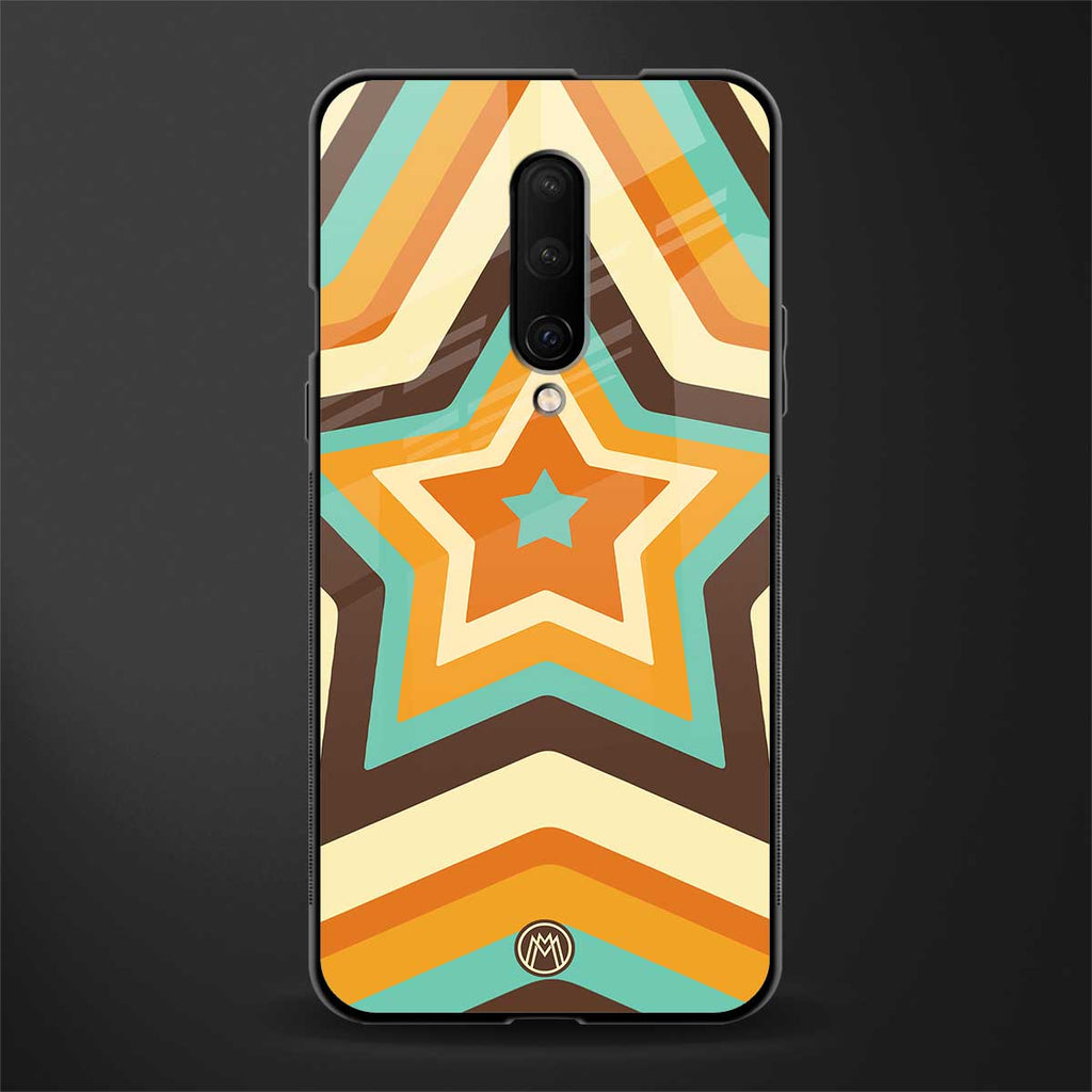 y2k orange brown stars glass case for oneplus 7 pro image