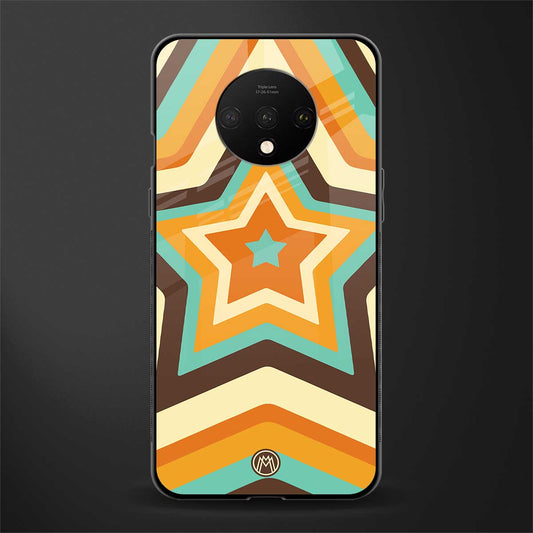 y2k orange brown stars glass case for oneplus 7t image