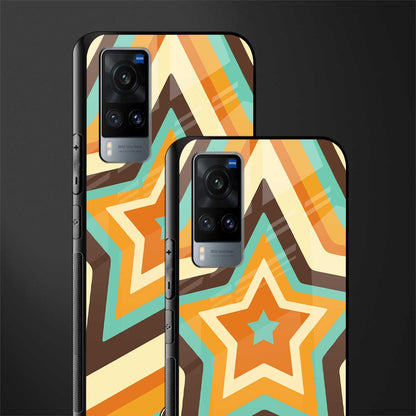 y2k orange brown stars glass case for vivo x60 image-2