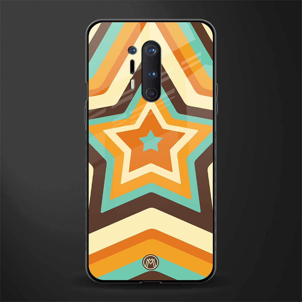 y2k orange brown stars glass case for oneplus 8 pro image