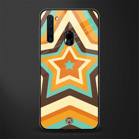 y2k orange brown stars glass case for samsung a21 image