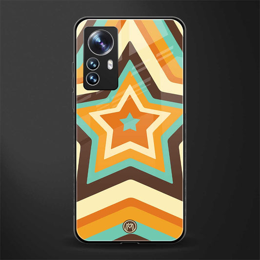 y2k orange brown stars back phone cover | glass case for xiaomi 12 pro