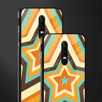 y2k orange brown stars glass case for oneplus 6 image-2