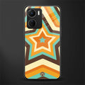 y2k orange brown stars back phone cover | glass case for vivo y16