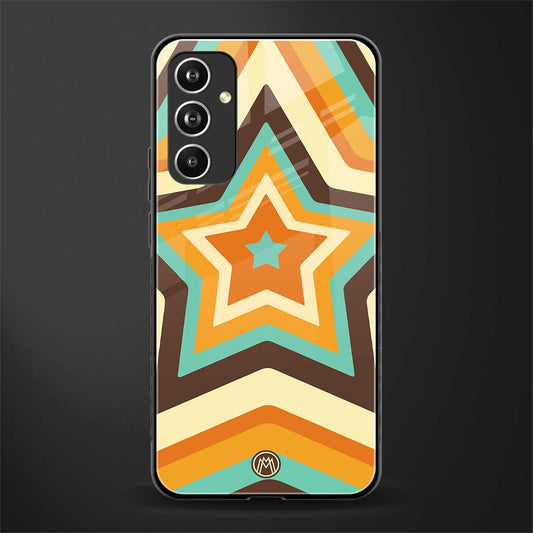y2k orange brown stars back phone cover | glass case for samsung galaxy a54 5g