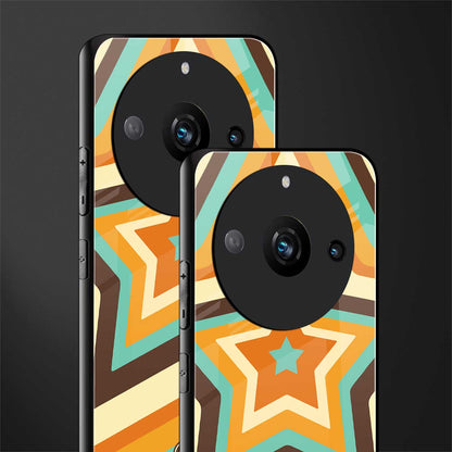 y2k orange brown stars back phone cover | glass case for realme 11 pro 5g