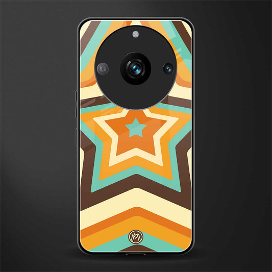 y2k orange brown stars back phone cover | glass case for realme 11 pro 5g