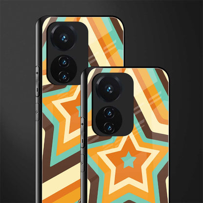 y2k orange brown stars back phone cover | glass case for vivo t1 44w 4g