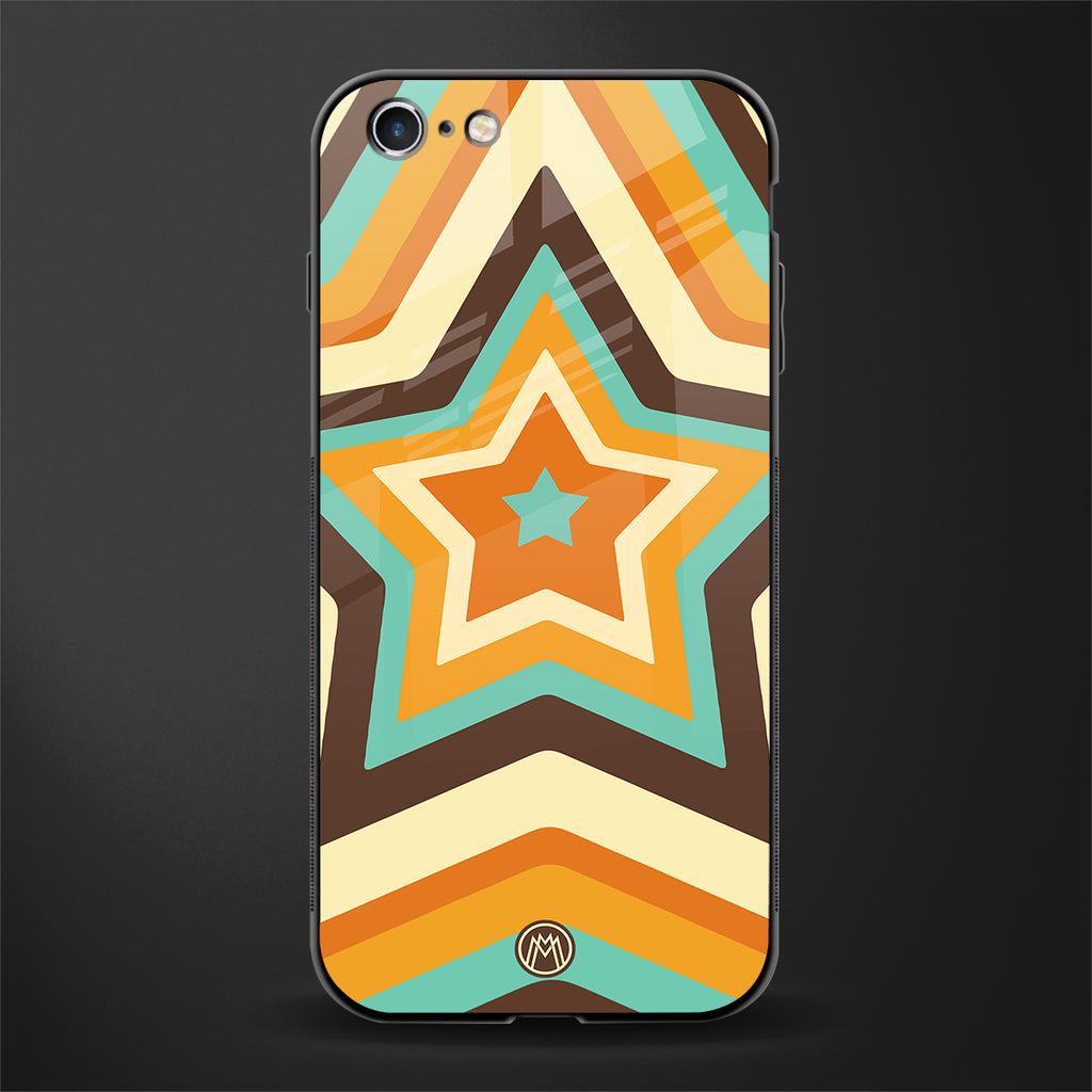 y2k orange brown stars glass case for iphone 6s image