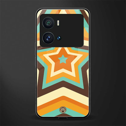 y2k orange brown stars back phone cover | glass case for iQOO 9 Pro