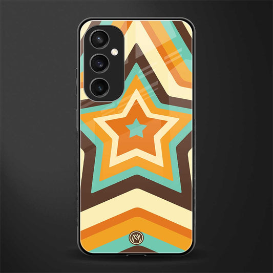 y2k orange brown stars back phone cover | glass case for samsung galaxy s23 fe 5g