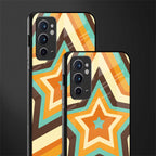 y2k orange brown stars glass case for oneplus 9rt image-2