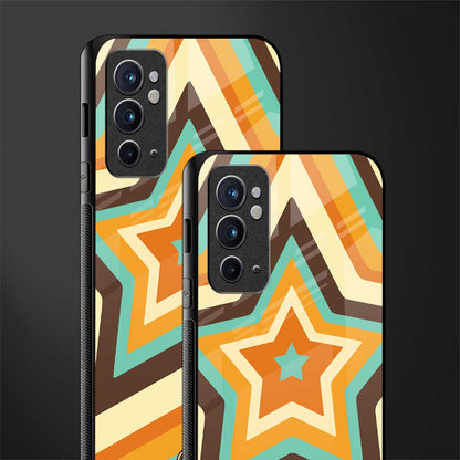 y2k orange brown stars glass case for oneplus 9rt image-2