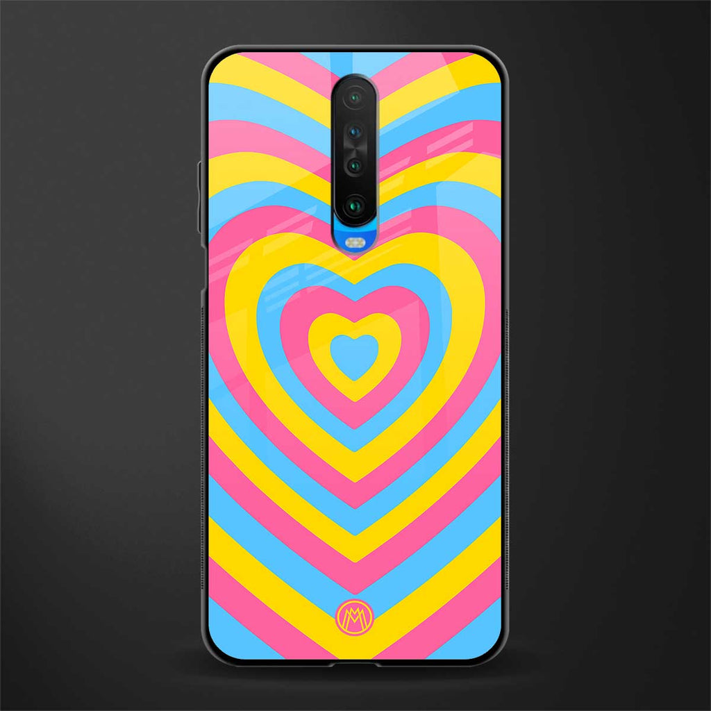 y2k pink blue hearts aesthetic glass case for poco x2 image