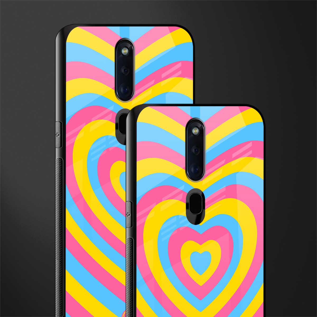 y2k pink blue hearts aesthetic glass case for oppo f11 pro image-2