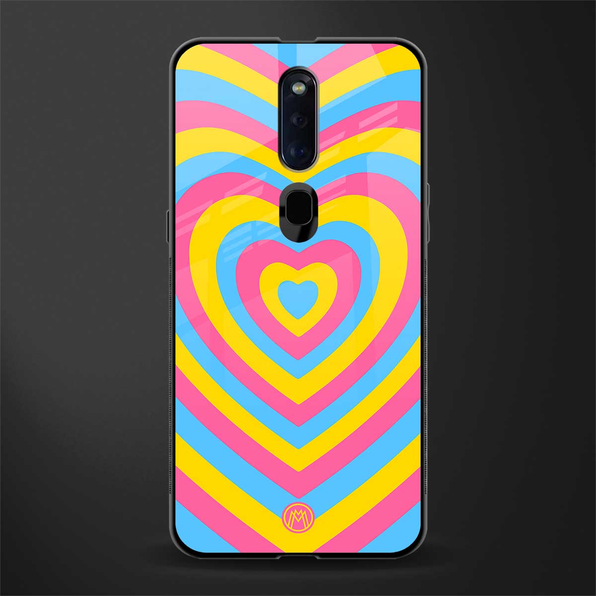 y2k pink blue hearts aesthetic glass case for oppo f11 pro image