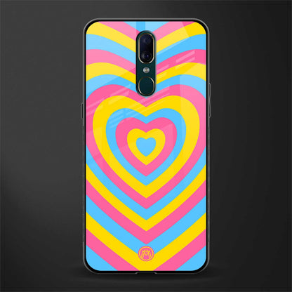 y2k pink blue hearts aesthetic glass case for oppo f11 image