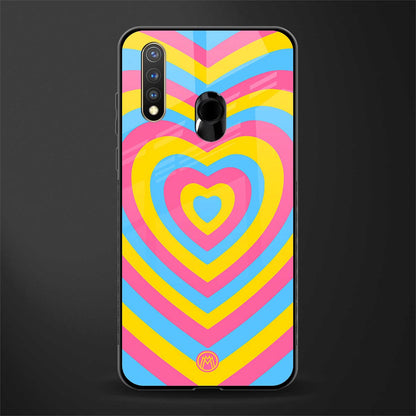 y2k pink blue hearts aesthetic glass case for vivo u20 image