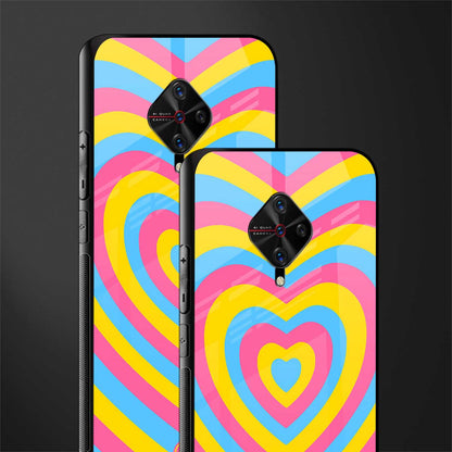 y2k pink blue hearts aesthetic glass case for vivo s1 pro image-2