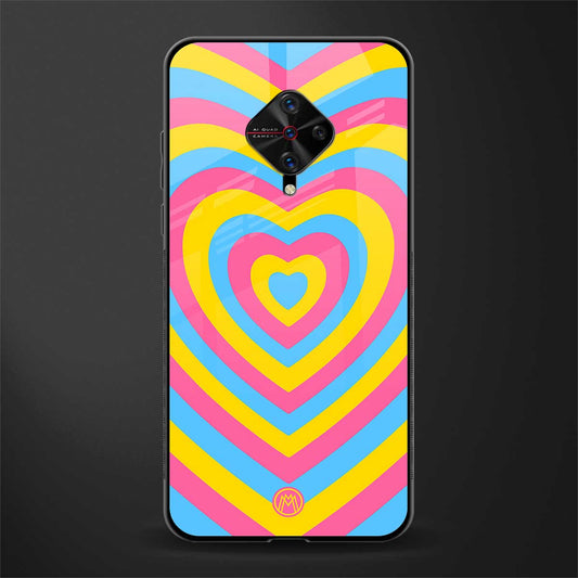 y2k pink blue hearts aesthetic glass case for vivo s1 pro image