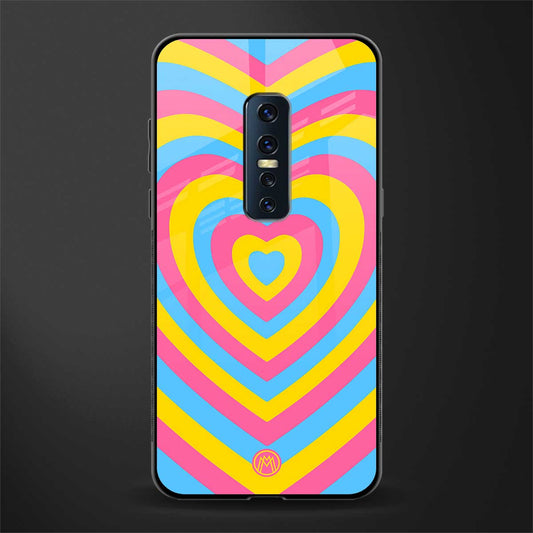 y2k pink blue hearts aesthetic glass case for vivo v17 pro image