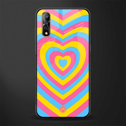 y2k pink blue hearts aesthetic glass case for vivo s1 image