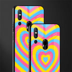 y2k pink blue hearts aesthetic glass case for vivo v15 image-2