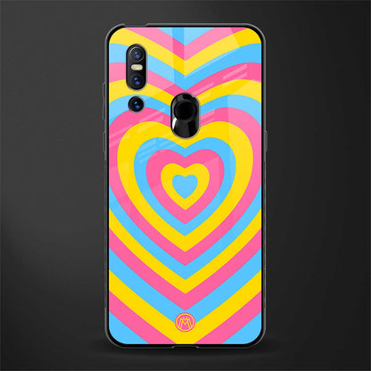 y2k pink blue hearts aesthetic glass case for vivo v15 image